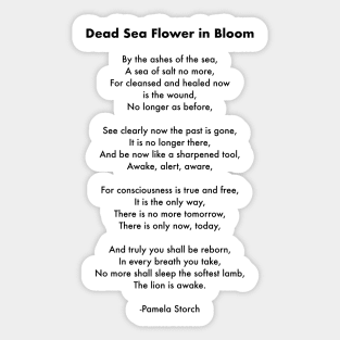 Dead Sea Flower in Bloom Poem Sticker